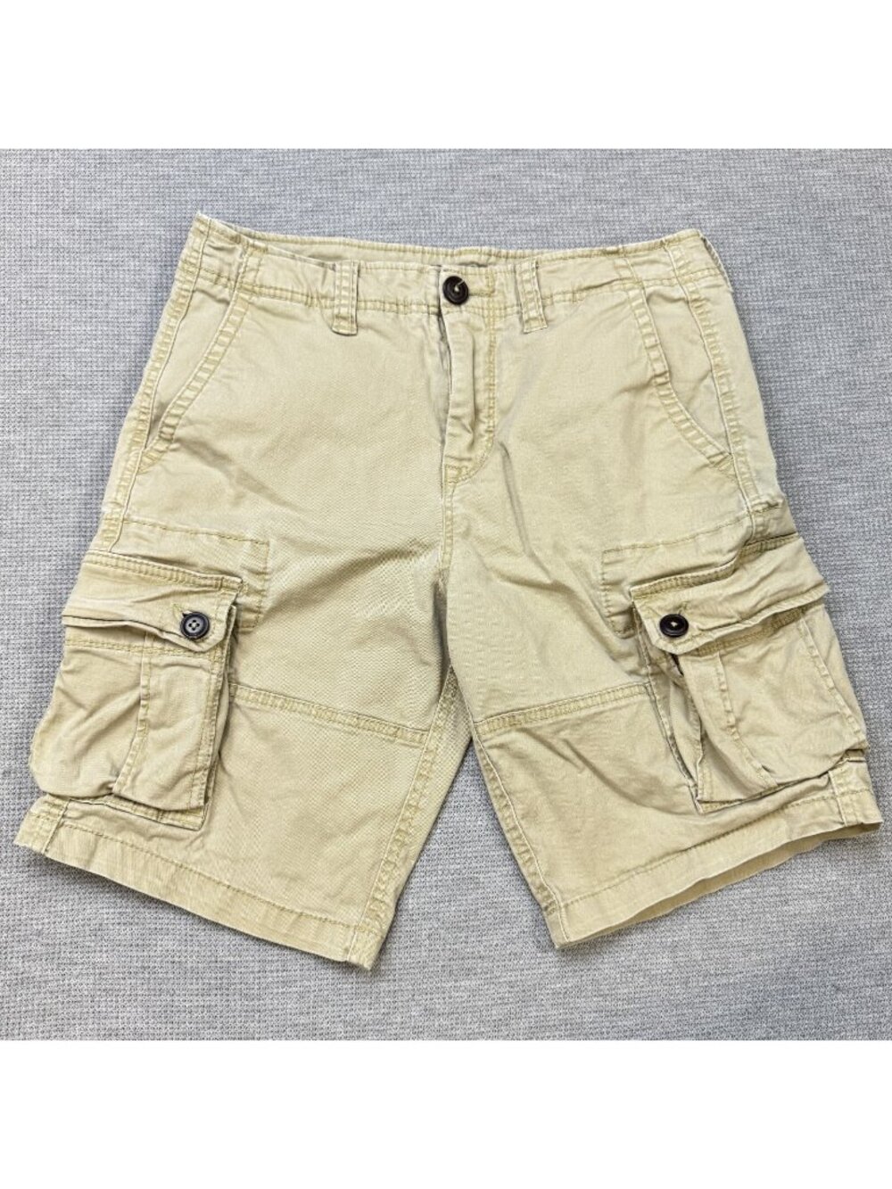 Aeropostale Cargo Shorts Mens Size 29 Khaki Pockets Mid Rise Flat Front Utility
